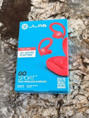 JLab Go Sport+ True Wireless Earbuds — Dark Coral